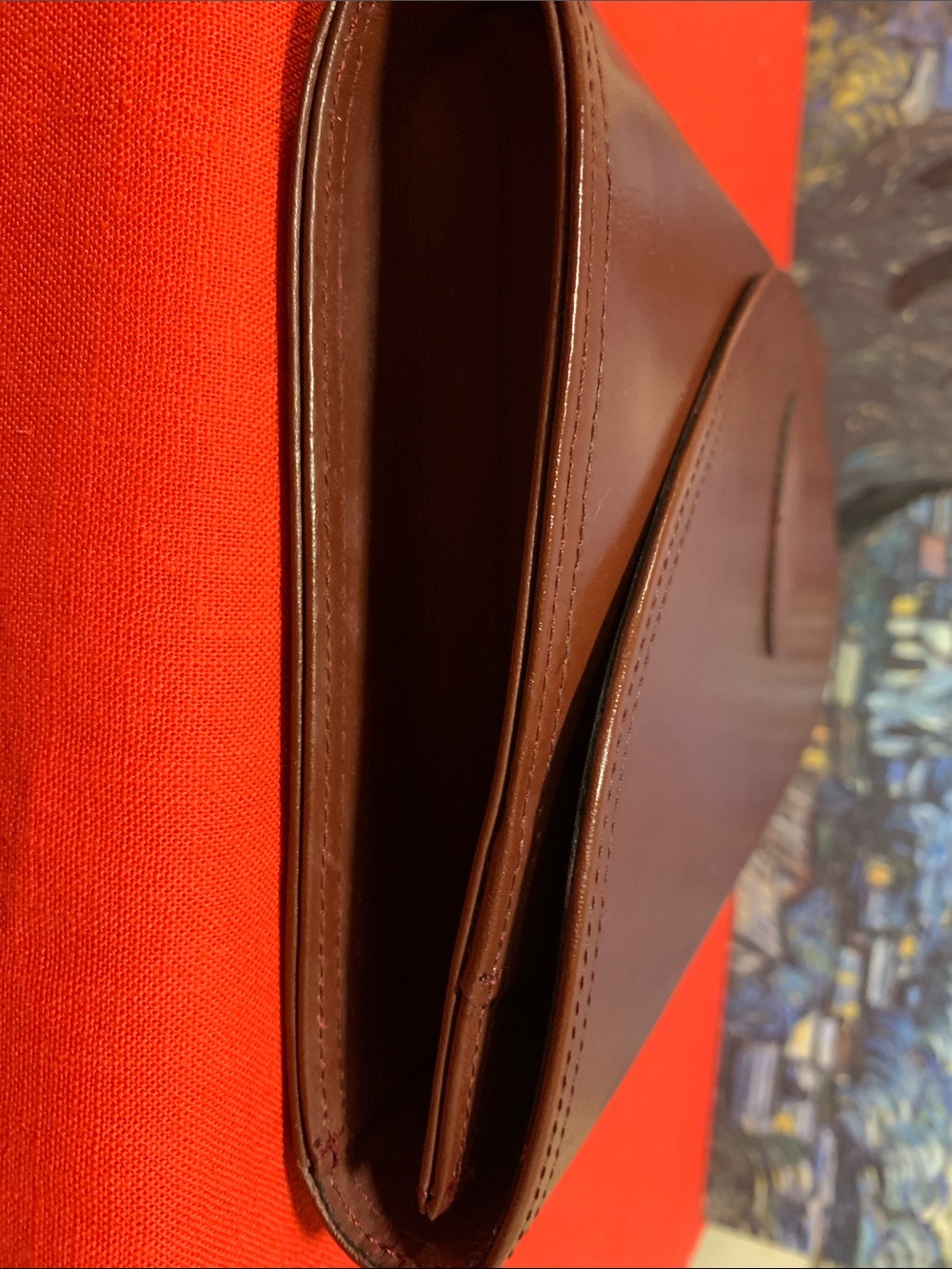 Cartier Leather  EnvelopeClutch in Deep Chestnut  with  COA - Picture 11 of 12